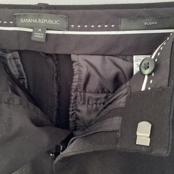 Banana Republic | Black W/ White Stripes Sloan Fit Pants, Size 4 - Picture 4 of 6